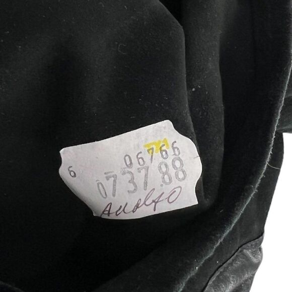 Vakko Vintage 80s Black Suede & Leather Backless Long Sleeve Midi Dress, Size 6 - Picture 15 of 15